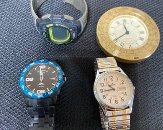 Tommy Bahama Watch  Timex Indiglo  Lotus Wristwatch  Seiko World Time Travel Alarm Clock