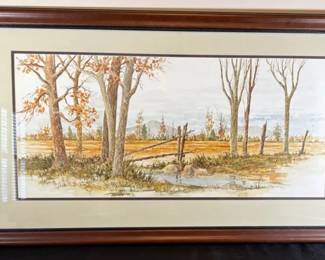 William Brewer Wood Framed Double Matted Print