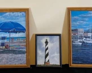 Beachcoastal Themed Assemble Puzzles In Wooden Frames  William Mangum
