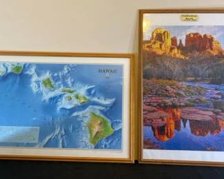 Large Framed Puzzled  Cathedral Rock  Sedona  Arizona  Natural Geographic Framed Poster Hawaii