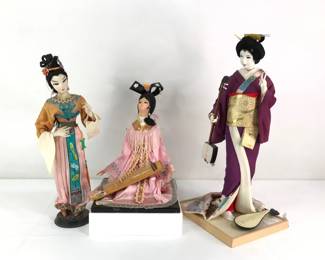 Vintage Oriental Dolls with Instruments