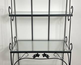 Wrought Iron and Glass Bakers Rack
