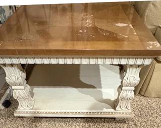 Ornate Carved Pedestal Side Table