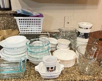 Corningware and Pyrex Glass Dishes. Corelle Dishes.