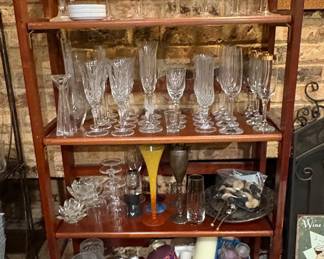 Assorted Crystal and Glassware Set with Decorative Pieces