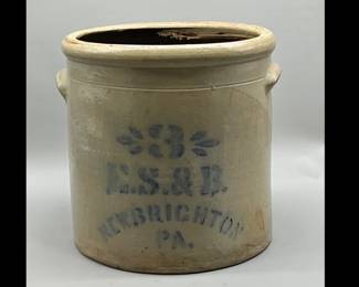 E.S. & B Stoneware Crock