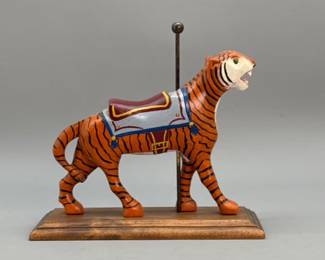 Carved Tiger Carousel Figure, Mini