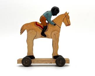 Horse and Rider Black Americana Folk Art