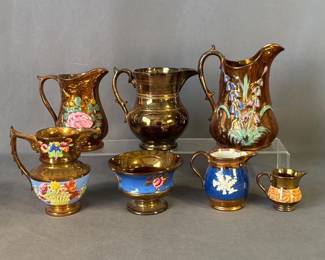 Copper Lusterware Pitchers
