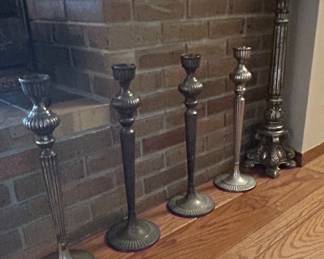 Assorted Ornate Metal Candlesticks
