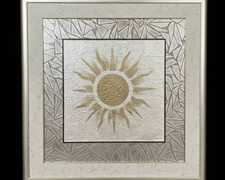 Embossed Sun Dial Wall Art