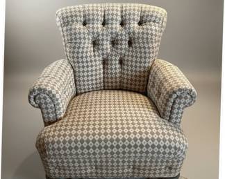 Tufted Accent Chair with Diamond Pattern Upholstery