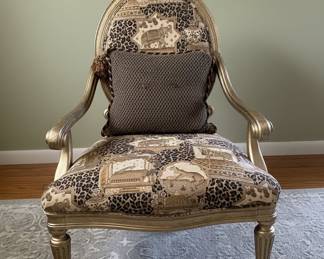 Ornate Animal Print Accent Chair