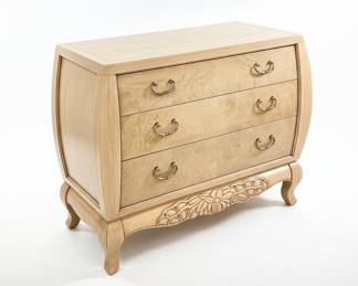 Henredon King Burl Wood Bombe Chest Century Furniture