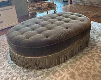 Jennifer Taylor Home Yolanda Tufted Oval Ottoman with Fringe