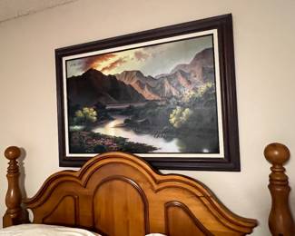 QUEEN BED, FRAMED DECOR