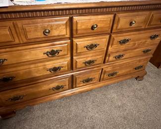 SOLID WOOD DRESSER W/MIRROR AND MATCHING CHEST