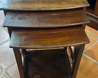 Wood Stacking Tables Set Of Three
