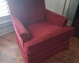 Red Velvet Lounge Chair