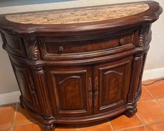 A.R.T. Solid Wood Sideboard With Stone Top and Drawers