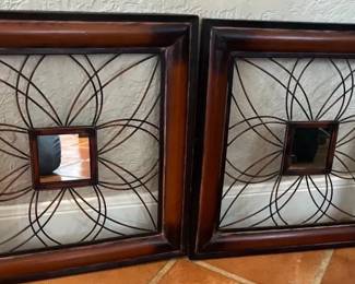 Two Decorative Mirrored Wall Hanging Decor