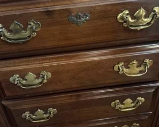 Nightstand Dark Wood 4 Drawers