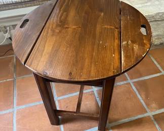 Solid Wood Side Table with Folding Sides