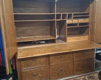 Wood SecretaryMedia Cabinet