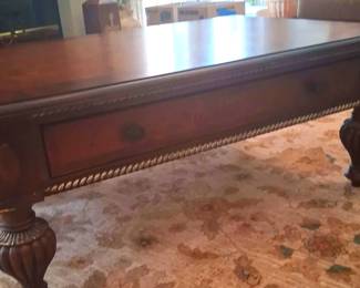 Dark Wood Carved Coffee Table