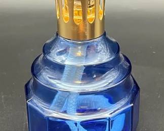Vintage Collectible Lampe Burger Paris Lamp Cobalt Blue Glass