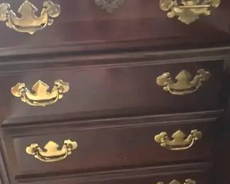 Night Stand Dark Wood 4 Drawers