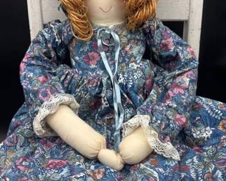 Big 27 Inches Vintage Handmade Doll Fabric chair Not Included