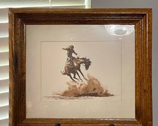 FRAMED WESTERN PRINT BY DICK RIENSTRA