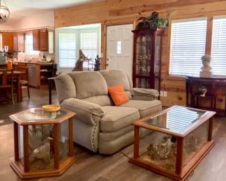 WELCOME TO LAKE SOMERVILLE AND THIS RUSTIC CABIN.  THIS HOME BOASTS MANLY TREASURES AND FUN COLLECTIBLES.  RECLINING LOVESEAT