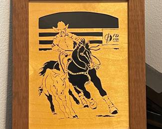 FRAMED WOODEN CUTOUT ART