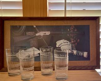 WESTERN FRAMED PRINT, HOUSTON LIVESTOCK SHOW BARWARE