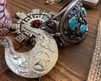 HALLMARKED NATIVE AMERICAN STERLING AND TAXCO JEWELRY-more pictures coming soon!