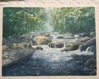 SIGNED NUMBERED PRINT “LITTLE PIGEON RIVER #4” BY RICHARD KENT GAUDETTE