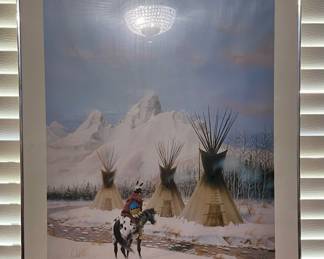 FRAMED “WINTER’S DAY”SIGNED PRINT BY CHEROKEE ARTIST DONALD VANN