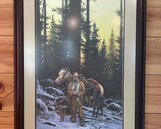 FRAMED PRINT “FOREST HUNTER EVENING” BY JOHN PAUL STRAIN