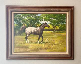 FRAMED ORIGINAL HORSE PAINTING BY MARK STORM