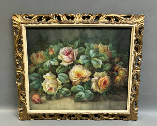 Lot 52: Still Life Watercolor Painting Signed 