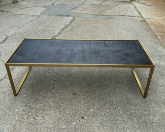 Lot 12: MCM Wooden Top Metal Coffee Table 