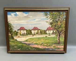 Lot 41: German Landscape Oil on Canvas Signed 