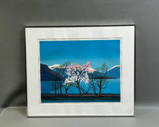 Lot 6: Signed Jarle Rosseland Landscape Linocut