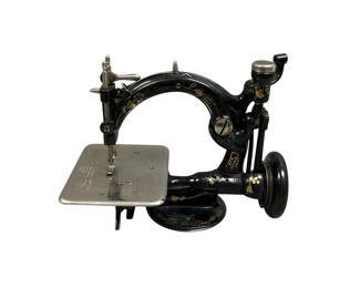 Lot 2: Antique Wilcox & Gibbs Threadle Chain Stitch Sewing Machine 