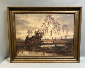 Lot 47: Landscape Oil on Board 