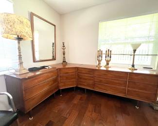 Mid Century Corner Dresser set by Dixie