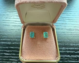 14k Stud Topaz Earrings
