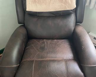 Brown leather recliner